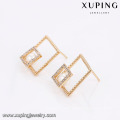 94653 Hot selling unique women jewelry double square shape pearl earrings